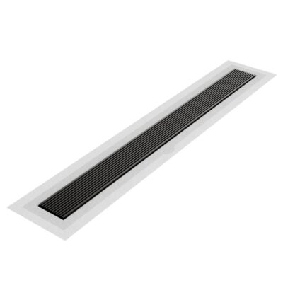 QM Drain Delmar Series. 32'' Standard length Flange Edge linear drain. Wedgewire Line. Black