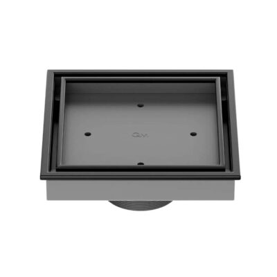 QM Drain Lagos Series. Veil Line. 5 3/4'' Square Drain. Black