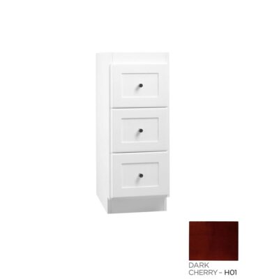 Ronbow 12'' Shaker Freestanding Bathroom Storage Drawer Bank in Dark Cherry