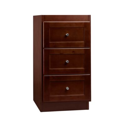 Ronbow 15'' Shaker Freestanding Bathroom Storage Drawer Bank in Dark Cherry