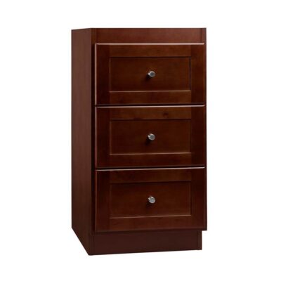 Ronbow 18'' Shaker Freestanding Bathroom Storage Drawer Bank in Dark Cherry
