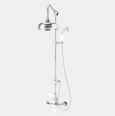 SIGMA Butler Mill 1/2'' Exposed Thermostatic Shower Set with #98 CROSS HANDLE ANTIQUE BRASS .82