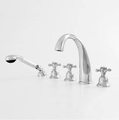 SIGMA Roman Tub Set TRIM with Deckmount Handshower ALEXANDRIA ANTIQUE BRASS .82