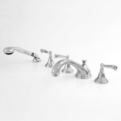 SIGMA Roman Tub Set TRIM with Deckmount Handshower CHARLOTTE ANTIQUE BRASS .82