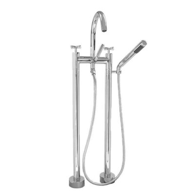 SIGMA Two-hole Contemporary Floormount Tub Filler TRIM NOVA II ANTIQUE BRASS .82