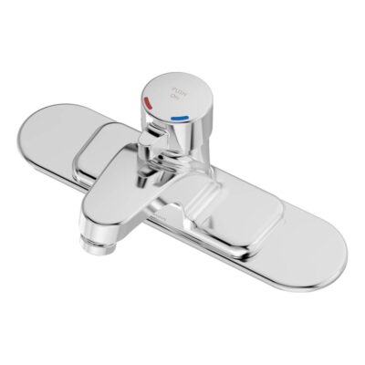 Symmons SCOT 8 in. Centerset Single Handle Metering Lavatory Faucet in Polished Chrome (0.5 GPM)