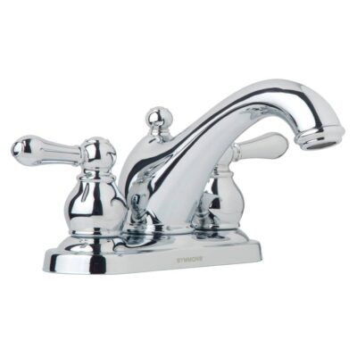 Symmons Allura 4 in. Centerset 2-Handle Bathroom Faucet with Drain Assembly in Polished Chrome (1.2 GPM)