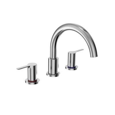 TOTO LB Two-Handle Deck-Mount Roman Tub Filler Trim, Polished Chrome
