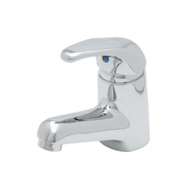 T&S Brass Single Lever Faucet, Ceramic Cartridge, Rigid Base, Short Spout, Flexible Supply Lines