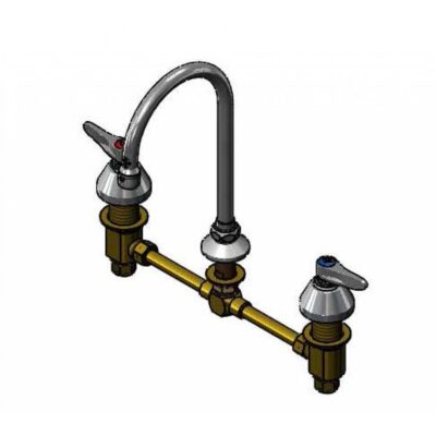 T&S Brass Lav Faucet, Concealed Bdy, 12'' Centers, Comp Cartridges, Lever Handles, Swivel GN