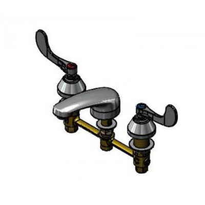 T&S Brass Lavatory Faucet,8''cc,Concealed Bodies,5'' Cast Spout,Ceramic Cartridges