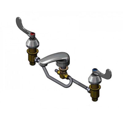 T&S Brass Widespread Faucet, Flex Lines, 5'' Cast Spout, Wrist-Action Handles IDENTICAL TO B-2485