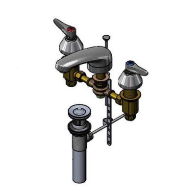 T&S Brass Lavatory Faucet, Concealed Body, Swivel Joint, 8'' Centers, Cast Spout, Pop-Up