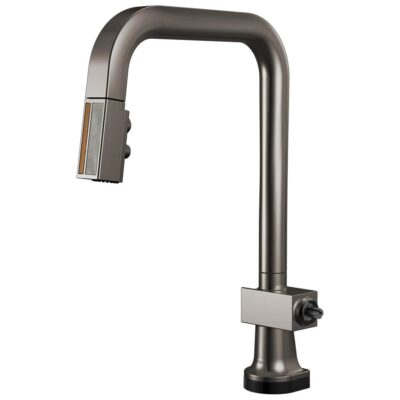 Brizo Frank Lloyd Wright SmartTouch Pull-Down Kitchen Faucet with Square Spout and Wood/Concrete Wand - Less Handle
