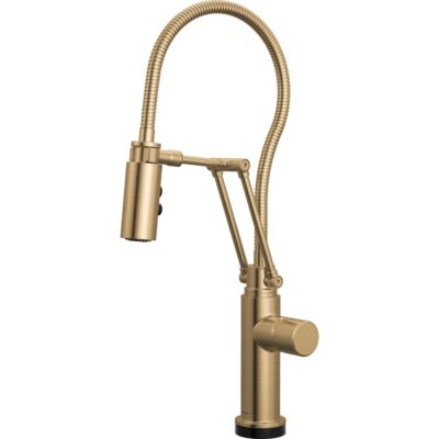 Brizo SmartTouch Articulating Kitchen Faucet with Finished Hose - Less Handle