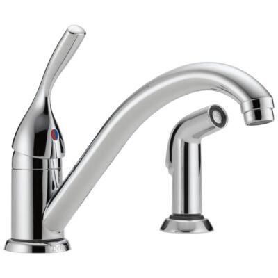 Delta Faucet 134 / 100 / 300 / 400 Series Single Handle Kitchen Faucet with Spray