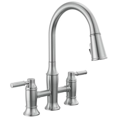 Delta Faucet Renaldi™ Two Handle Pull-Down Bridge Kitchen Faucet