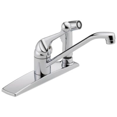 Delta Faucet 134 / 100 / 300 / 400 Series Single Handle Kitchen Faucet with Integral Spray