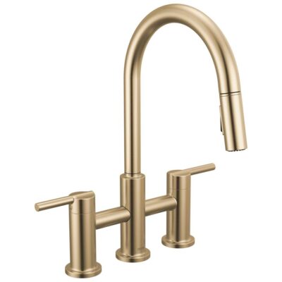 Delta Faucet Nicoli™ Two Handle Pull-Down Bridge Kitchen Faucet
