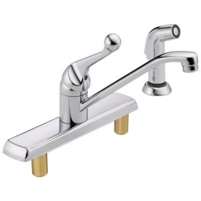 Delta Faucet 134 / 100 / 300 / 400 Series Single Handle Kitchen Faucet with Spray
