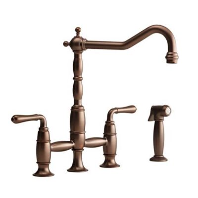 DXV Victorian 2-Handle Widespread Bridge Kitchen Faucet with Side Spray and Lever Handles