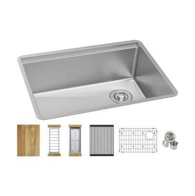 Elkay Reserve Selection 16 Gauge Stainless Steel 25.5'' x 18.5'' x 9'' Crosstown Workstation Single Bowl Undermount Kitchen Sink Kit