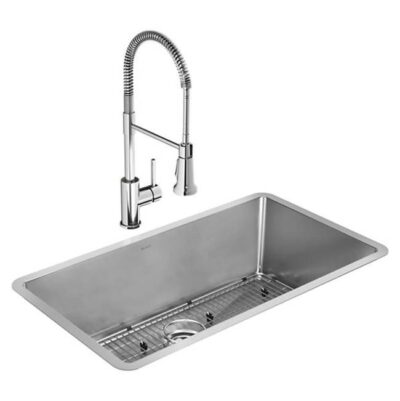 Elkay Reserve Selection 16 Gauge Stainless Steel 32.5'' x 18'' x 10'' Single Bowl Undermount Kit with Faucet