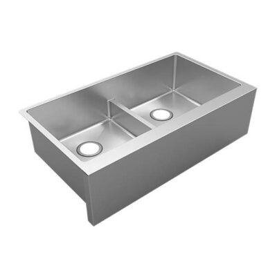 Elkay Reserve Selection 16 Gauge Stainless Steel 35-7/8'' x 20-14'' x 9'' Double Bowl Farmhouse Undermount Kitchen Sink with Aqua Divide - Large Apron Front