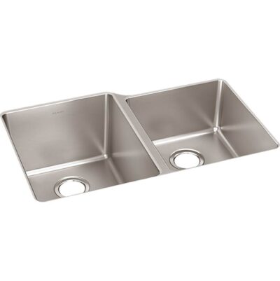 Elkay Reserve Selection Elkay Lustertone Iconix® 18 Gauge Stainless Steel 31-1/4'' x 20-1/2'' x 9'' Double Bowl Undermount Sink with Right Small Bowl