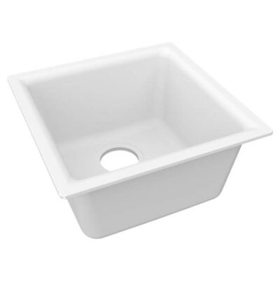 Elkay Reserve Selection Elkay Quartz Luxe 15-3/4'' x 15-3/4'' x 7-11/16'', Single Bowl Dual Mount Bar Sink, Arctic Fox