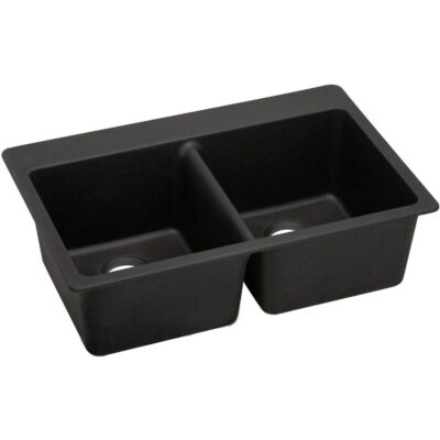 Elkay Reserve Selection Elkay Quartz Luxe® 33'' x 22'' x 9-1/2'' Equal Double Bowl Drop-in Sink Caviar