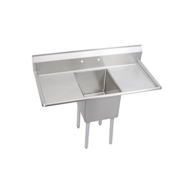 Elkay 1 Compartment Sink, 52X26 OA, 16X20 Bowl, 14 Deep, L & R 18'' DBs, SS Legs, 16 GA 300 Series SS, NSF