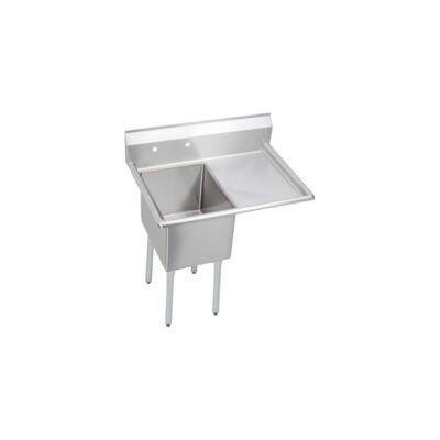 Elkay 1 Compartment Sink, 37X26 OA, 16X20 Bowl, 14 Deep, Right 18'' DBs, SS Legs, 16 GA 300 Series SS, NSF