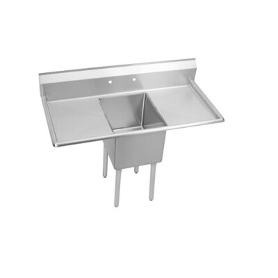 Elkay Dependabilt Stainless Steel 72'' x 29-13/16'' x 44-3/4'' 16 Gauge One Compartment Sink w/ 24'' Left and Right Drainboards and Stainless Steel Legs