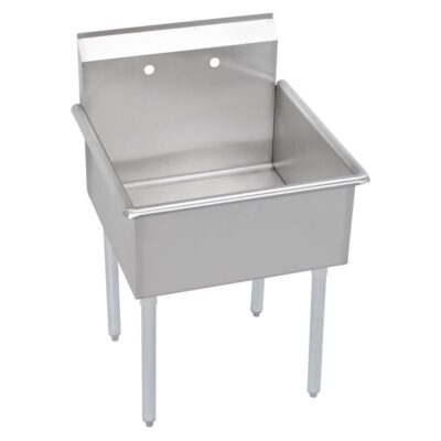 Elkay Dependabilt Stainless Steel 27'' x 27-1/2'' x 42'' 18 Gauge One Compartment Budget Sink with Stainless Steel Legs