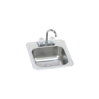 Elkay 20 Gauge Stainless Steel 15'' x 15'' x 6.125'' Single Bowl Drop-in Bar/Prep Sink Kit