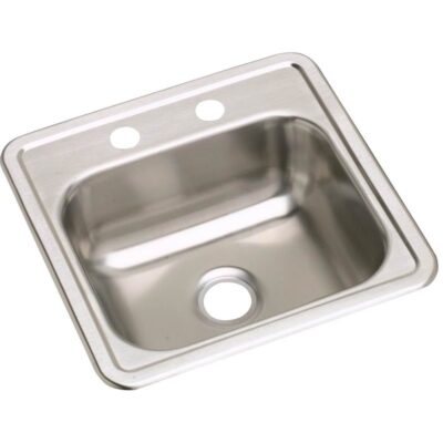 Elkay 23 Gauge Stainless Steel 15'' x 15'' x 5.1875'' Single Bowl Drop-in Bar/Prep Sink