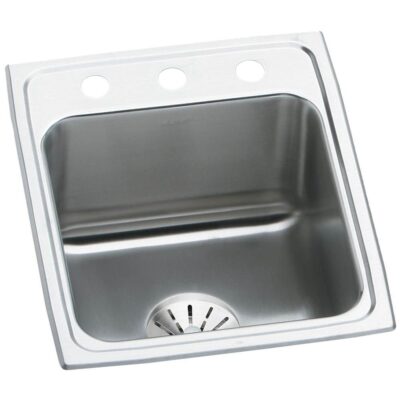 Elkay Lustertone Classic Stainless Steel 17'' x 22'' x 10-1/8'', Single Bowl Drop-in Sink with Perfect Drain