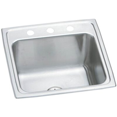 Elkay 18 Gauge Stainless Steel 19.5'' x 19'' x 10.125'' Single Bowl Drop-in Laundry/Utility Sink Kit