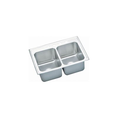 Elkay 18 Gauge Stainless Steel 33'' x 22'' x 10.125'' Double Bowl Top Mount Kitchen Sink
