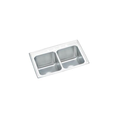 Elkay 18 Gauge Stainless Steel 33'' x 22'' x 10.125'' Double Bowl Drop-in Kitchen Sink