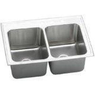 Elkay 18 Gauge Stainless Steel 33'' x 22'' x 12.125'' Double Bowl Drop-in Kitchen Sink
