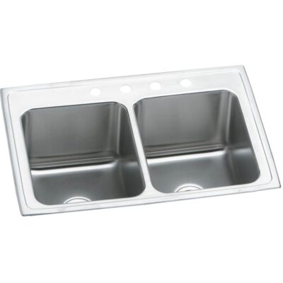 Elkay 18 Gauge Stainless Steel 25'' x 19.5'' x 10.125'' Double Bowl Drop-in Kitchen Sink