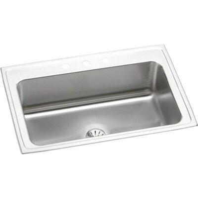 Elkay 18 Gauge Stainless Steel 33'' x 22'' x 10'' Single Bowl Top Mount Kitchen Sink Kit