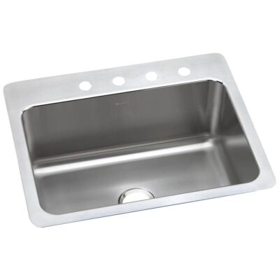 Elkay 18 Gauge Stainless Steel 27'' x 22'' x 10'' Single Bowl Dual Mount Kitchen Sink