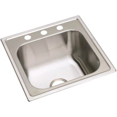 Elkay 20 Gauge Stainless Steel 20'' x 20'' x 10.125'' Single Bowl Drop-in Laundry/Utility Sink