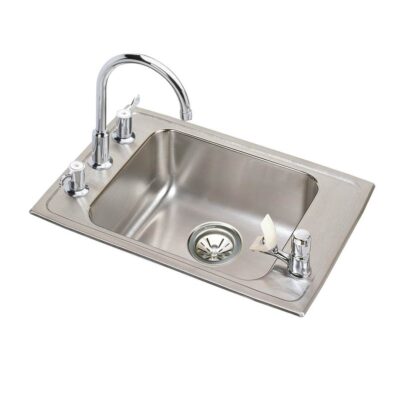 Elkay Lustertone Classic Stainless Steel 22'' x 19-1/2'' x 5-1/2'' Single Bowl Drop-in Classroom ADA Sink Kit