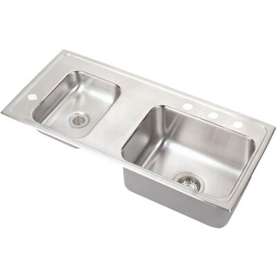 Elkay 18 Gauge Stainless Steel 37.25'' x 17'' x 5'' Double Bowl Drop-in Sink