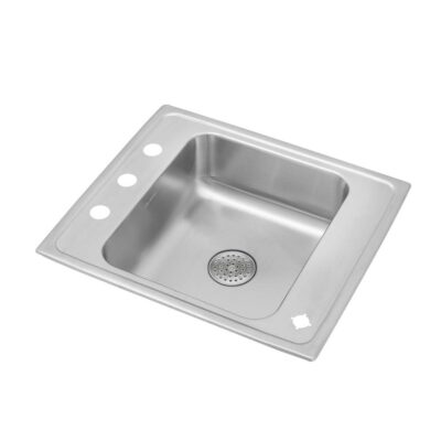 Elkay Lustertone Classic Stainless Steel 25'' x 22'' x 7-5/8'' Single Drop-in Classroom Sink w/Perfect Drain® Grid