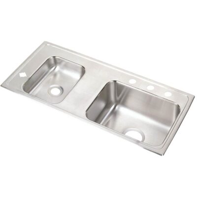 Elkay 18 Gauge Stainless Steel 37.25'' x 17'' x 5.5'' Double Bowl Drop-in Sink